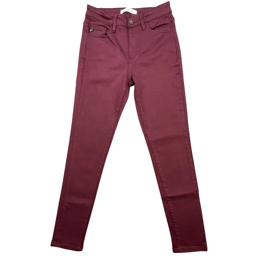 KanCan Burgundy Mid Rise Skinny Stretch Jeans Women 26